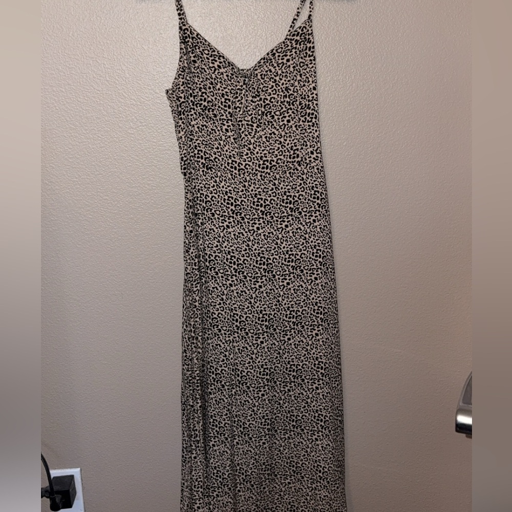 Hollister Animal Print dress in Black and Tan